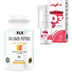 Flx  Collagen Peptıdes Type 1-3 1000 Mg 180 Tablet + Nevfix Vitamin D3 400 Iu 20 ml Sprey