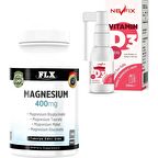Flx Magnesium Elementleri 180 Tablet  Nevfix Vitamin D3 400 Iu 20 ml