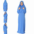 AÇIK GÖK MAVİSİ FERMUARSIZ NAMAZ ELBİSESİ