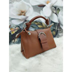 Taba Renk Düğüm Askılı Küçük Kadın Çanta