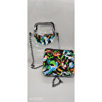 Şeffaf Cüzdanlı El Kol Çantası Yeşil