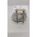 Yıldızlı Sallantılı Taşlı Çelik Küpe