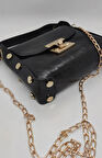 Zincir Askılı Kadın El Omuz Çantası Siyah