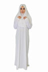 BEYAZ FERMUARSIZ NAMAZ ELBİSESİ