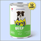 King Sos Içerisinde Et Parçacıklı Dana Etli Köpek Konservesi 400 gr 12 Adet