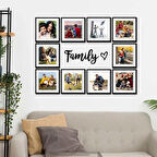 Nobbystar Yapışkanlı Sök Tak 20X20 Klasik Kare Çerçeveler - 9'lu Paket - Siyah