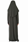 KOYU HAKİ FERMUARLI NAMAZ ELBİSESİ