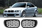 Bmw e46 diamond ön panjur ızgara 1998-2005 arası krom-siyah