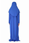 SAKS MAVİSİ FERMUARLI NAMAZ ELBİSESİ
