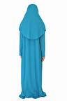 TURKUAZ FERMUARLI NAMAZ ELBİSESİ