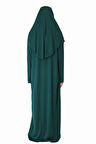 ZÜMRÜT YEŞİL FERMUARLI NAMAZ ELBİSESİ
