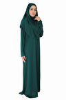ZÜMRÜT YEŞİL FERMUARSIZ NAMAZ ELBİSESİ