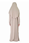 TOPRAK RENGİ FERMUARLI NAMAZ ELBİSESİ