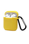 Airpods 2 (2.nesil) Sert Silikon Kılıf - Sarı-(5796)