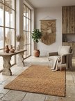 HBS Art Design Doğal Dokuma Jüt Halı - El Örgüsü Dekoratif Hasır Kilim