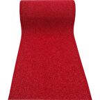 ABK Plastik Kıvırcık Kaydırmaz Paspas 14 Mm Kaymaz Yolluk Kaydırmaz Halı 100cm x 550cm (Kırmızı)
