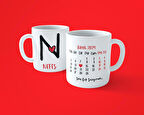 Sevgililer Gününe Özel N Harfi İsimli Takvimli Baskılı Kupa Bardak
