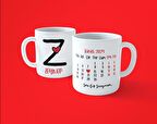 Sevgililer Gününe Özel Z Harfi İsimli Takvimli Baskılı Kupa Bardak