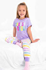 Roly Poly 2466 Kız Çocuk Choose Color Lila Kısa Kol Pijama Takım
