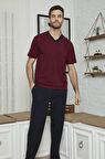 KLY 7557 Erkek V Yaka Pijama Takım
