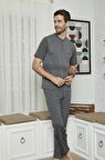 KLY 7548 Erkek Midi Yaka Pijama Takımı