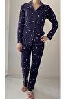 Eros 952 Kadın Puanlı Önden Düğmeli Pijama Takımı