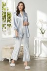 Pierre Cardin 2050 Dantelli Kadife Saten 3'lü Croplu Pijama Takımı