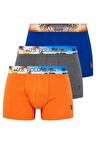 80434 Erkek Saks Antrasit Turuncu 3 Lü Boxer