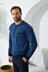 Kly 9246 Erkek Yaka Reçme Düğmeli Pijama Takım
