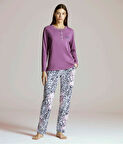 Pijapia 2224 Kadın Zebralı Uzun Kollu Pijama Takımı
