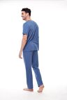 Pijadore 1411 Erkek Kısa Kollu Düğmeli Pijama Takım