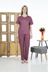 Estiva 24137 Kadın Kısa Kol Puantiyeli Pijama Takım