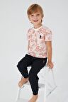 . 1358 Flowered Erkek Çocuk Kısa Kol Pijama Takım