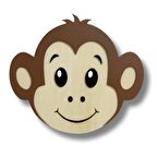 Çocuk Odası El Yapımı Ahşap Gece Lambası Maymun