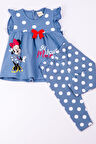 KIZ ÇOCUK TAKIM KAPRİ TAYTLI MİNNİE MOUSE BASKILI PUANTİYELİ B6