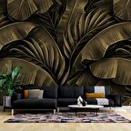 Tropikal Yaprak Temalı Duvar Kağıdı Baskı