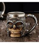 Miğferli Kuru Kafa Tasarım Kupa Bardak