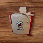 Kalp Snoppy Punch İşleme Keten Bez Çanta