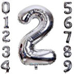 Gümüş Rengi Folyo Rakam Balon 1 Metre