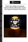 Özel Seri Modern Süsleme Sürpriz Detay Ofis Süsü I Love You Tasarım Standlı Cam Küre