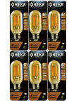 (6 Adet) Heka 6W (48W) 2500K (Günışığı) E27 Duylu (Kalın Duy) Şeffaf Led Ampul