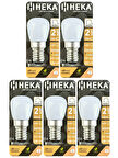(5 Adet) Heka 2W (14W) 3000K (Sarı Işık) E14 Duylu (İnce Duy) Dim Edilebilir Soft Led Mini Ampul