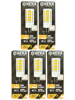 (5 Adet) Heka 5W (35W) 3000K (Sarı Işık) G4 Duylu Dim Edilebilir Led Kapsül Ampul