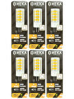 (6 Adet) Heka 5W (35W) 3000K (Sarı Işık) G4 Duylu Dim Edilebilir Led Kapsül Ampul