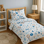 TEK KİŞİLİK ÇOCUK VE GENÇ NEVRESİM TAKIMI HELLO DESEN %100 PAMUK