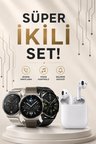 Akıllı Saat ve Kulaklık Seti Dokunmatik Ekran 5.0 Bluetooth Bağlantılı Sesli G