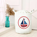 Beyaz Bebek Çocuk Odası Katlanabilir Kirli Çamaşır ve Oyuncak Sepeti Model 0032