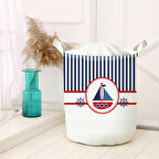 Beyaz Bebek Çocuk Odası Katlanabilir Kirli Çamaşır ve Oyuncak Sepeti Model 0032