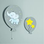 Bebek Çocuk Yatak Odası İkili Balon Dekoratif Duvar Dekorasyon Ürünleri Model 046