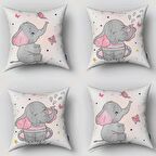 HET Concept Pembe Bebek, Çocuk Odası Yastık Kırlent Kılıfı 43x43cm Model 0061